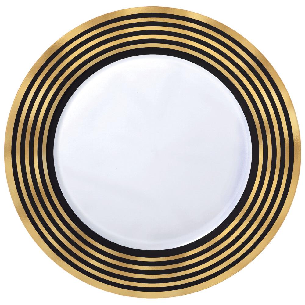 Plato 7" Plastico Gold Stripes C/20