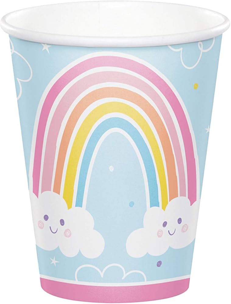 Vaso 9oz Happy Rainbow C/8