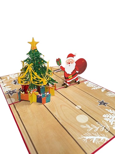 Tarjeta 3D Christmas Santa C/1