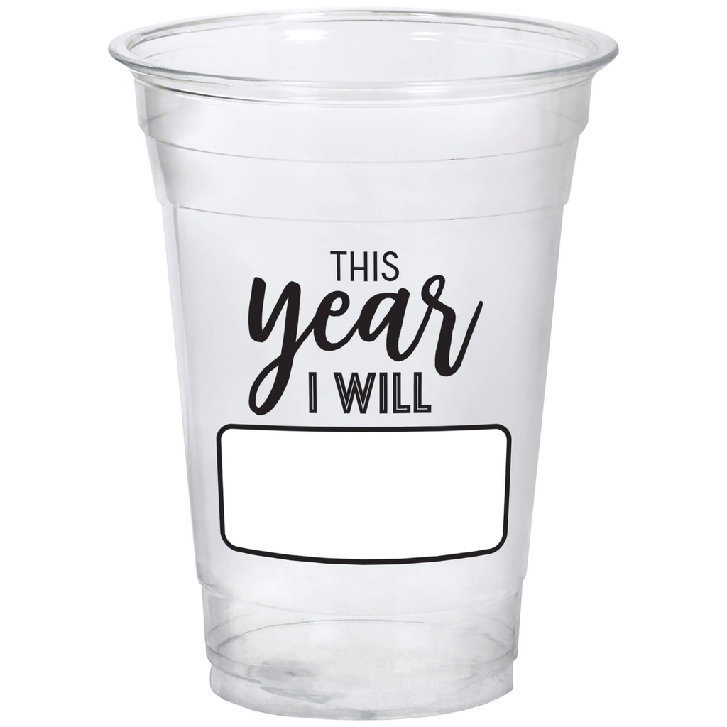 Vaso 16oz HNY This Year I Will C/20