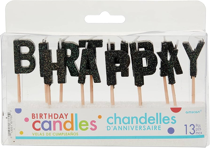 Vela Figura Happy Birthday Negra C/13