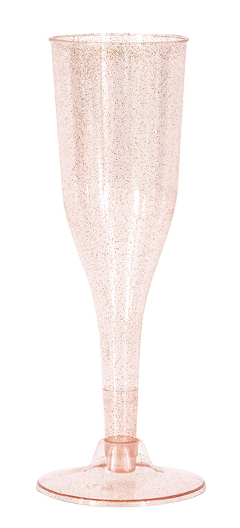 Copas De Plastico Glitter Rosa C/4