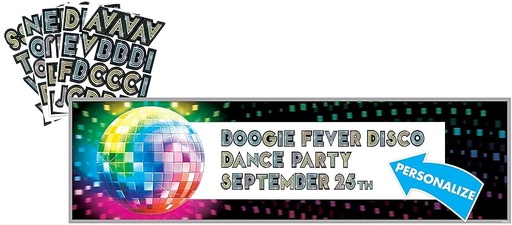 Personalized Gigant Banner Disco Party C/1