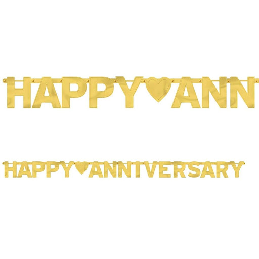 Banner Happy Aniversary Dorado C/1