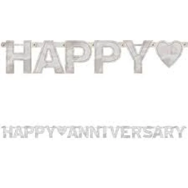 Banner Happy Aniversary Plata C/1