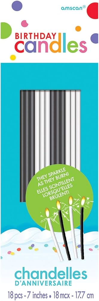 Velas Chispeantes Blanco y Negro C/18