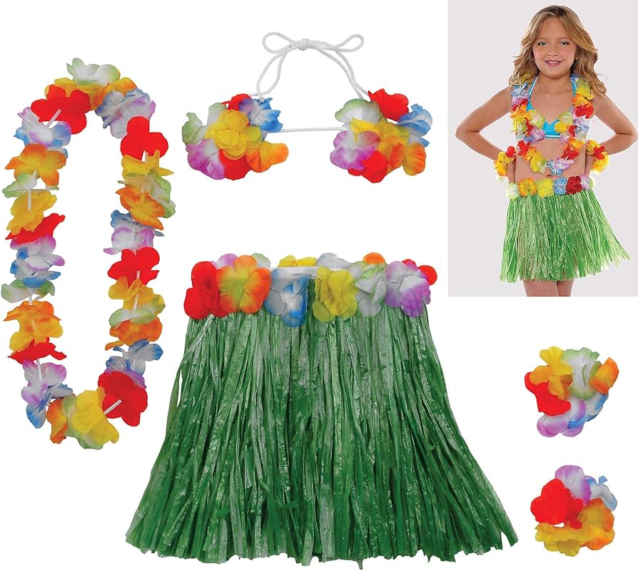 Kit De Falda Hawaiana Verde C/1