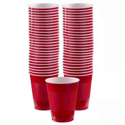 Vaso 18oz Rojo C/25