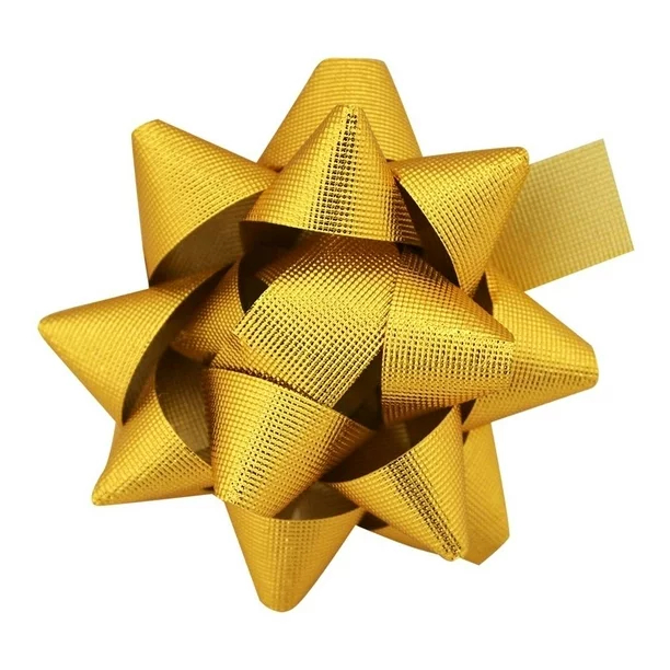 Moño Estrella Metalico Dorado C/1