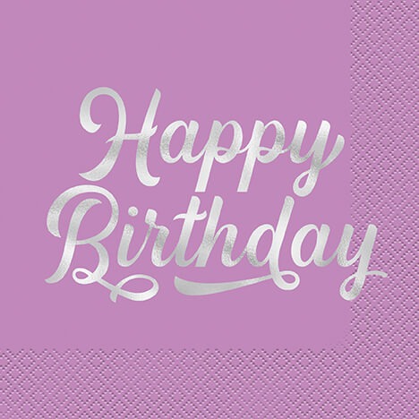 Servilleta G Silver & Bright Happy Birthday C/16