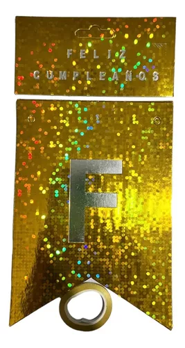 Banderin Holografico Dorado  C/1