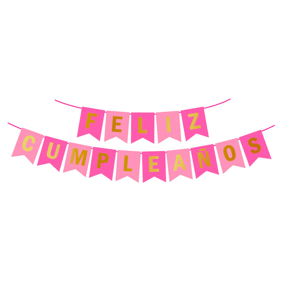 Banderin Rosa Con Blaco C/1