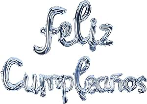 Letrero Feliz Cumpleaños Plata C/1
