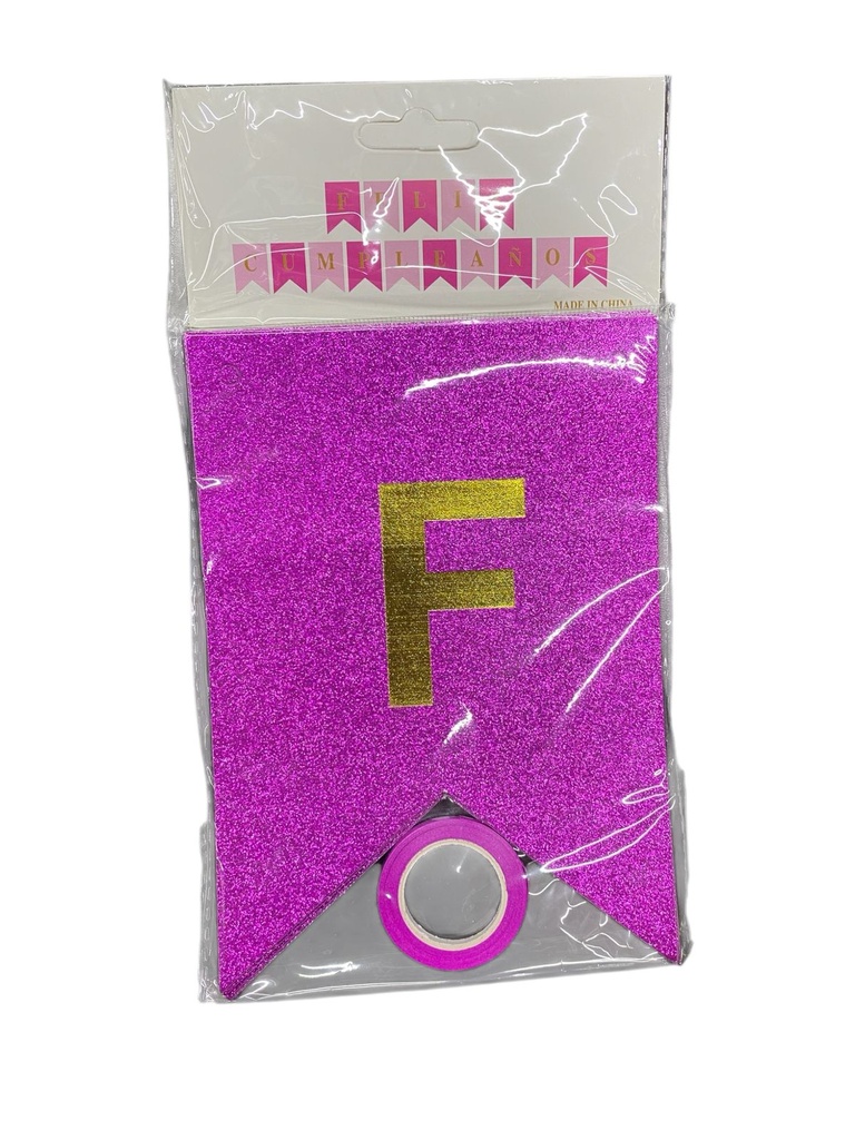 Banderin Brillos Rosas C/1