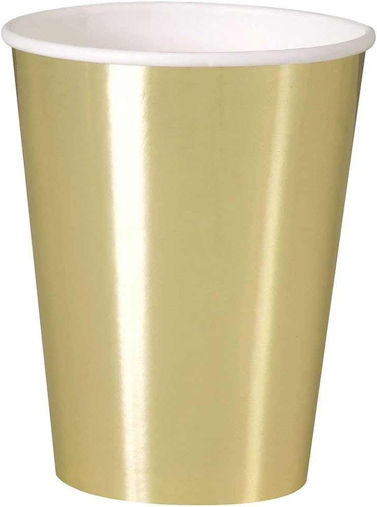 Vaso 12oz Foil Dorado C/8