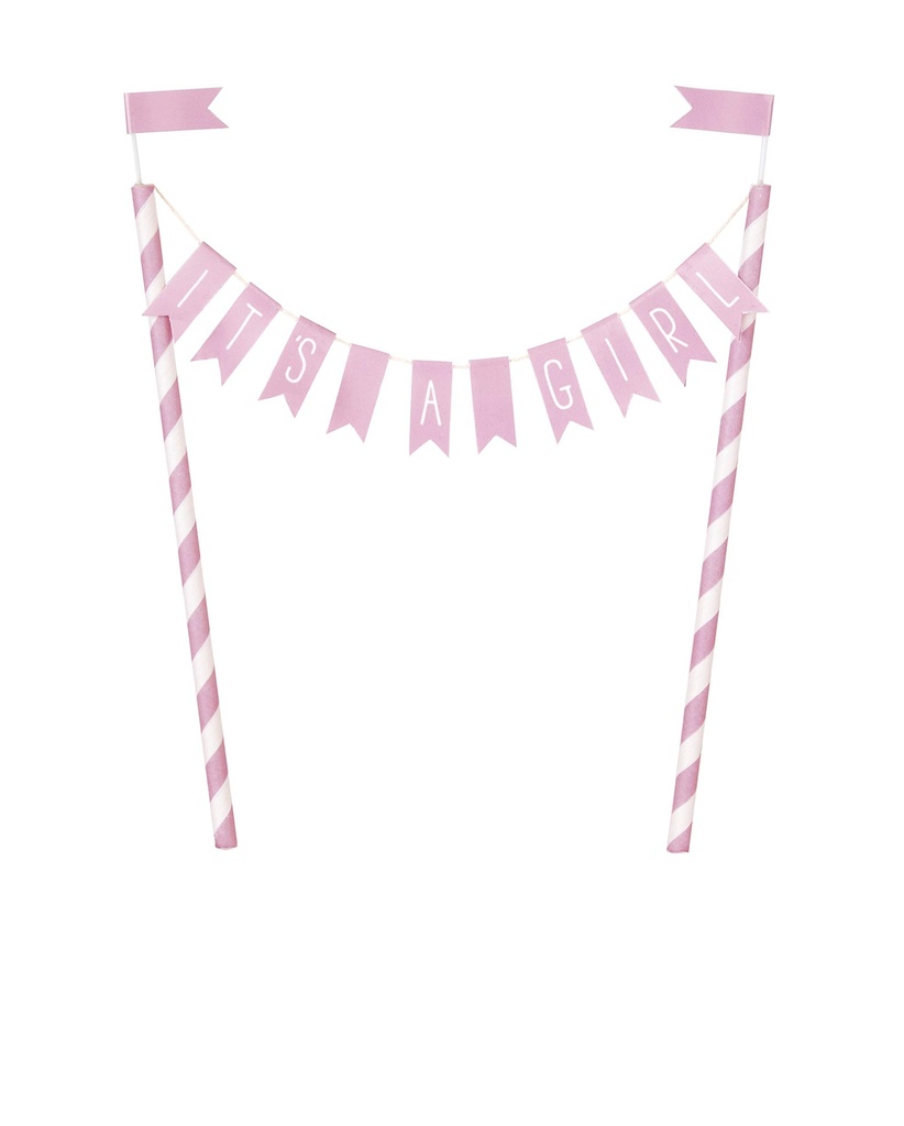Cake Topper Pink Hearts It's A Girl C/1