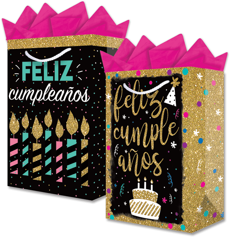 Bolsa Jumbo HBD Velas Oro C/1