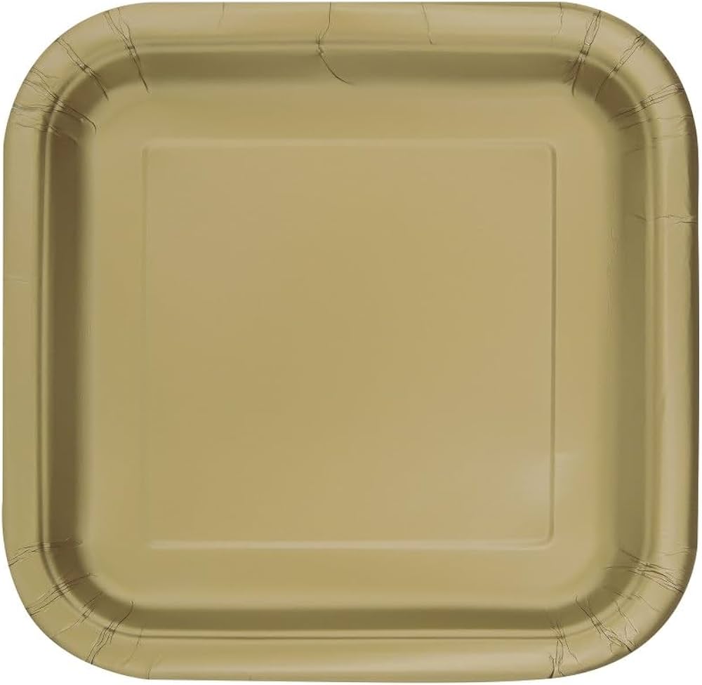 Plato 7" Cuadrado Dorado C/16