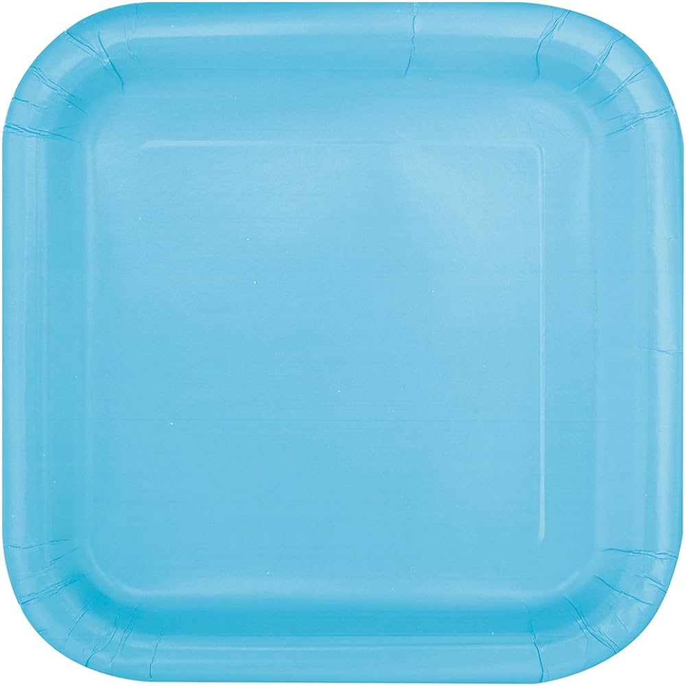 Plato 7" Cuadrado Azul Cielo C/16