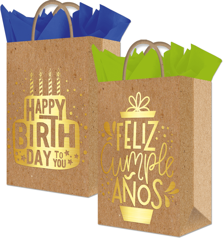 Bolsa Mediana Foil Feliz Cumpleaños C/1