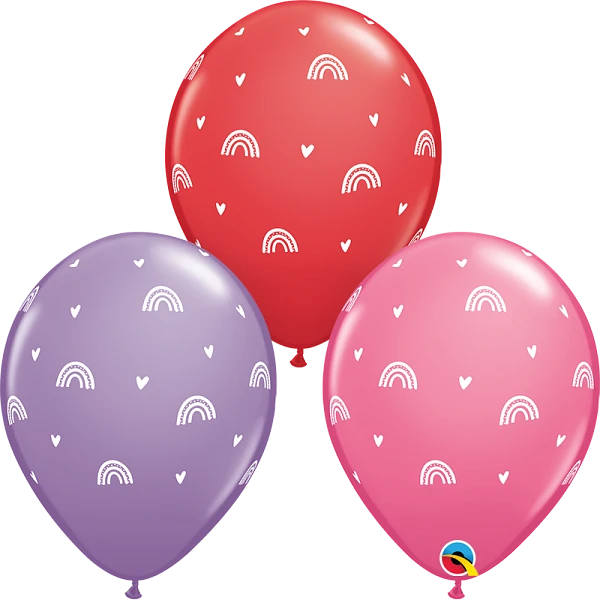Globo 12" Arcoiris Y Corazones C/1