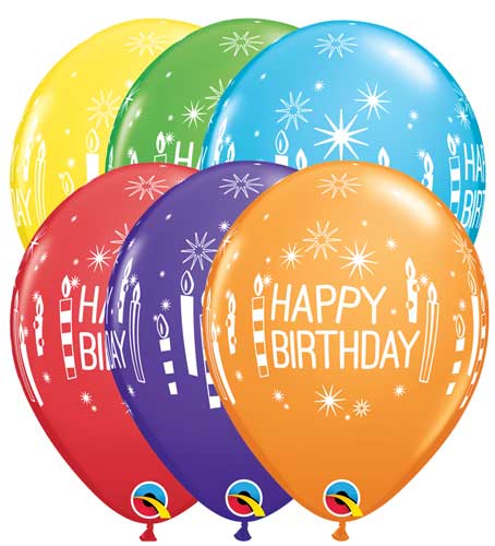 Globo 12" HBD Velas Y Estrellas C/1