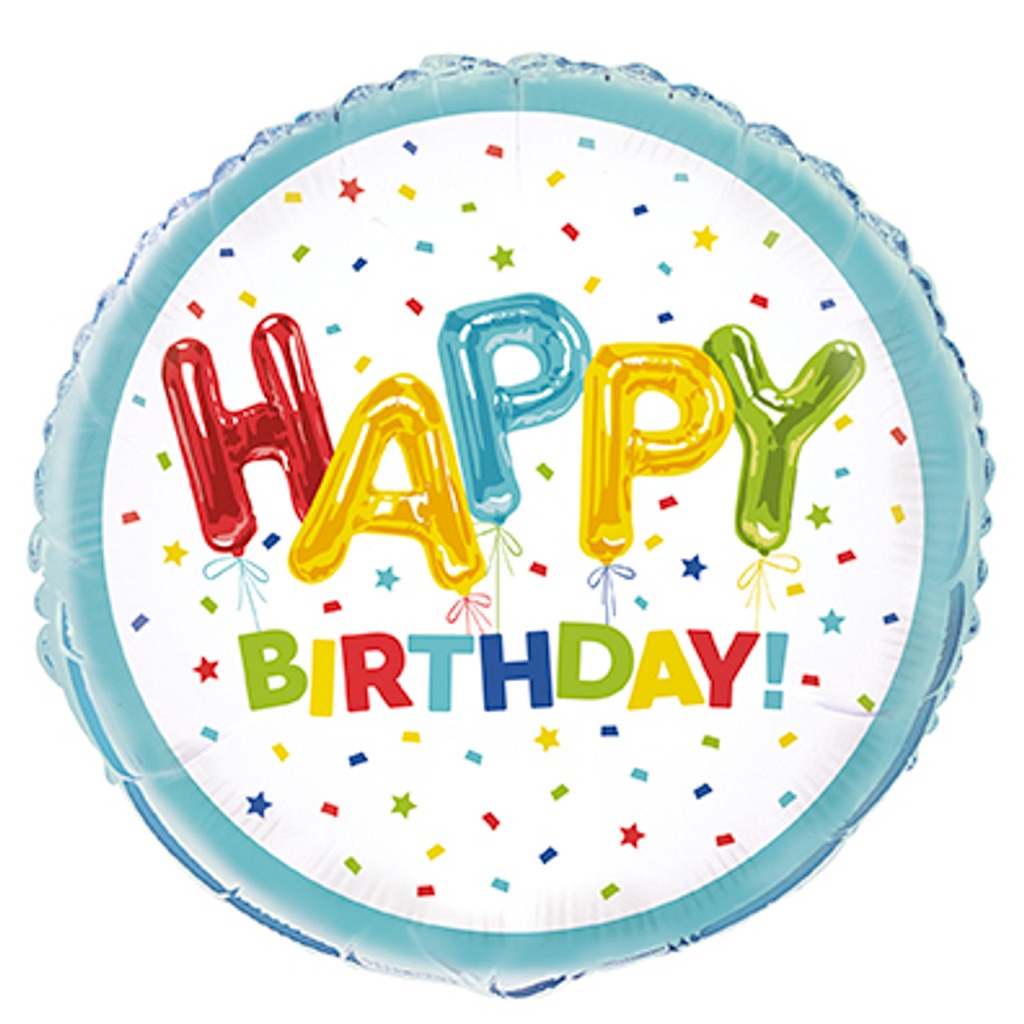 Globo 18" Happy Birthday Balloon C/1