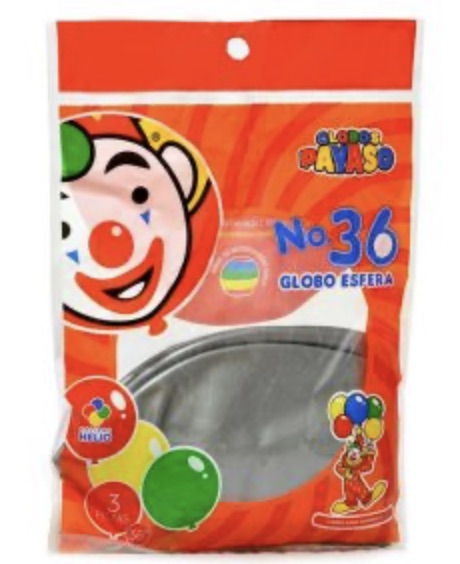Bolsa De Globos 36" Plata C/3