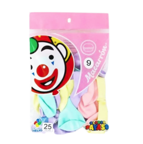 Bolsa De Globos 9" Macarron Surtido C/25