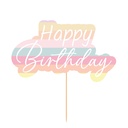 Cake Topper Happy Birthday Colores Pastel  C/1