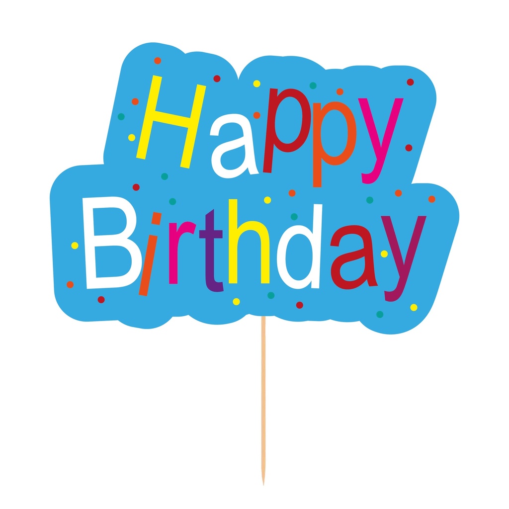 Cake Topper Happy Birthday Azul C/1