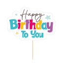 Cake Topper Happy Birthday Colores Brillantes  C/1