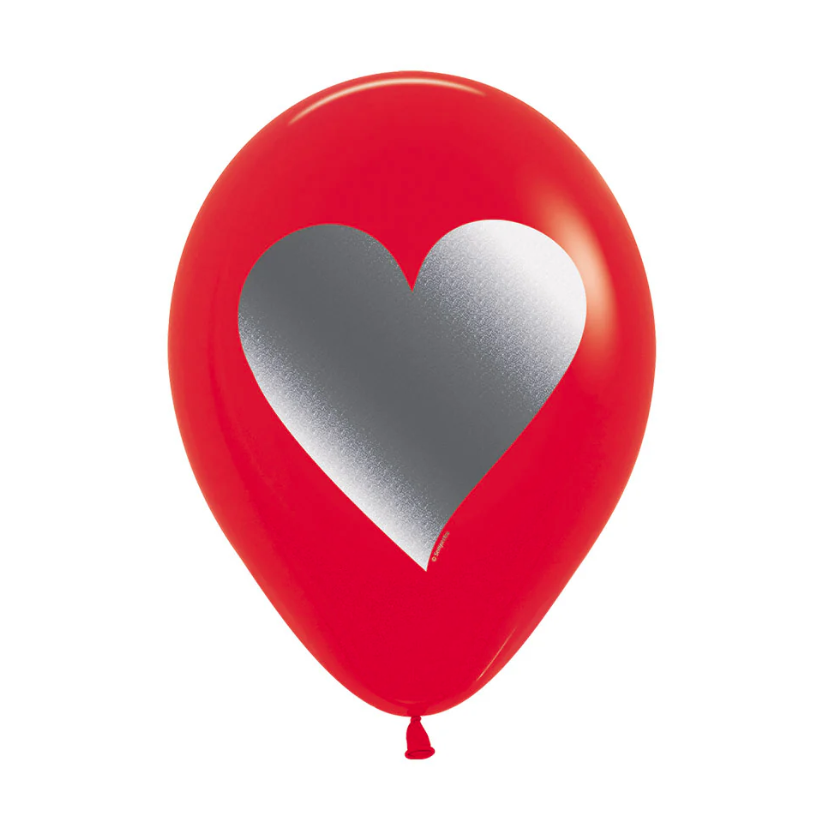 Globo 12" Latex Fashion Rojo Corazon Mink C/1