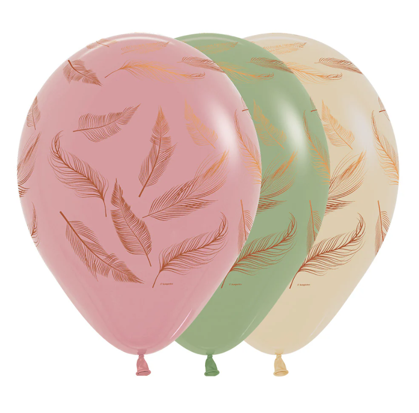 Globo 12" Latex Fashion Plumas C/1