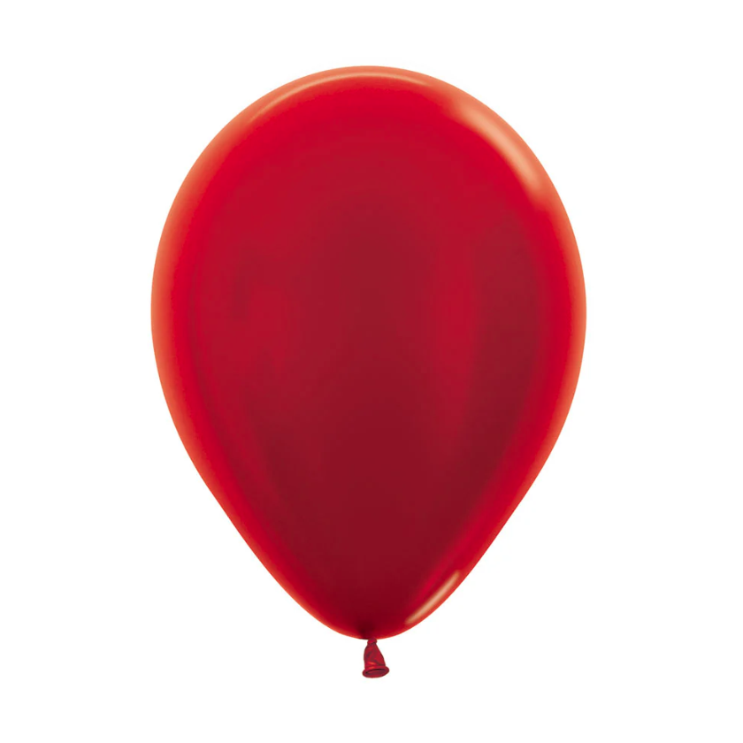 Globo 12" Latex Metal Rojo C/1