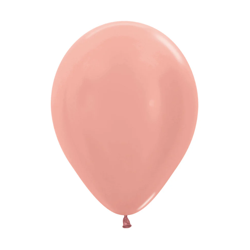 Globo 12" Latex Metal Dorado Rosa C/1