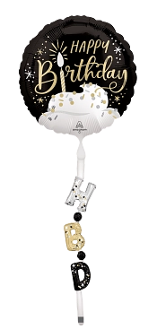 Globo 36" Satin Black Birthday C/1