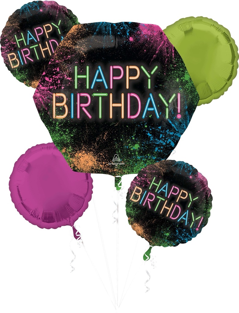 Balloon Bouquet Birthday Neon C/5