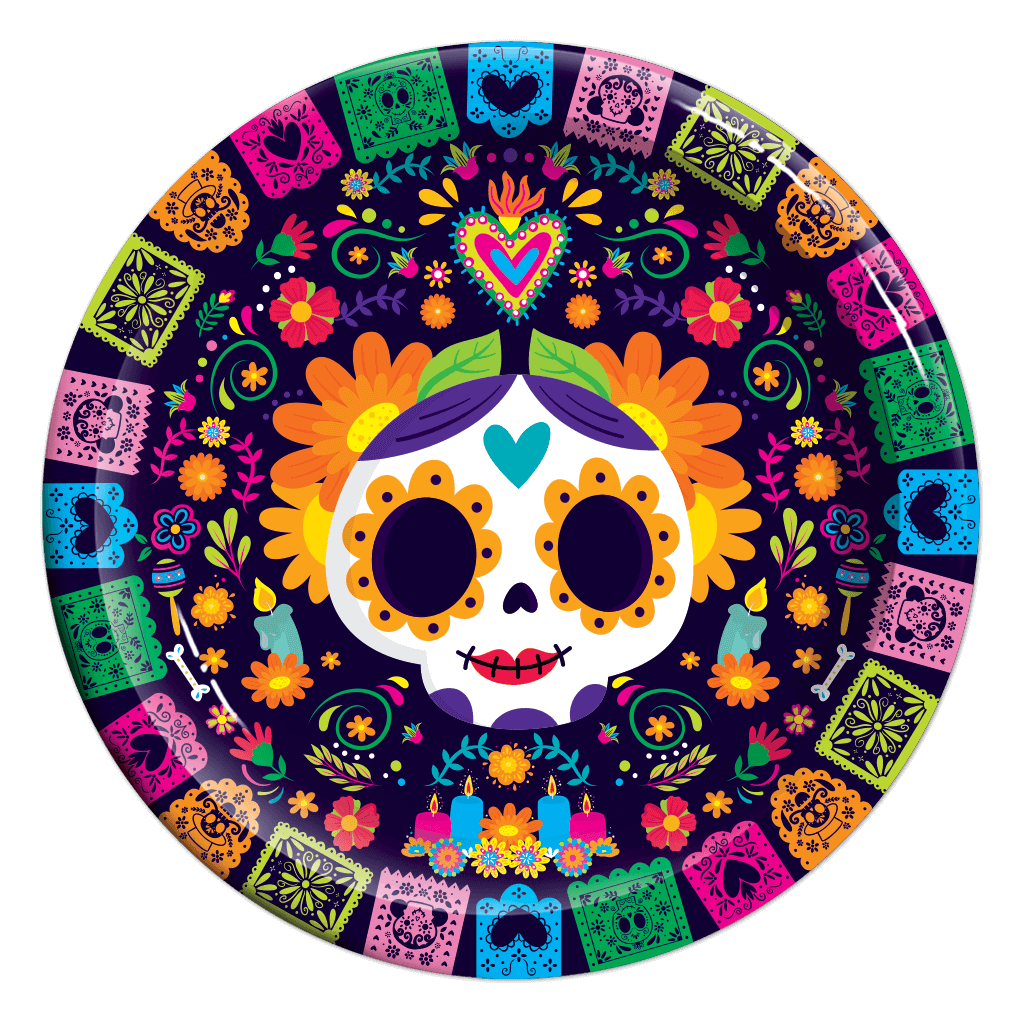 Plato 7" Dia de Muertos  C/6