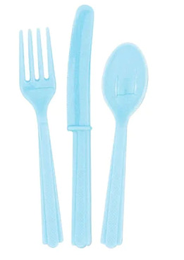 Juego De Cubiertos Azul Celeste C/18