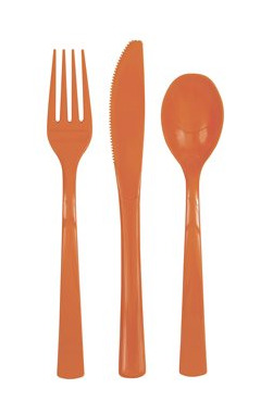 Juego De Cubiertos Naranja C/18