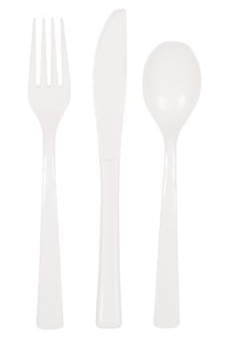 Juego De Cubiertos Blanco C/18