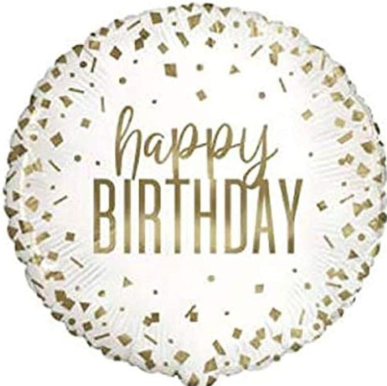 Globo 18" Happy Birthday Confetti Dorado C/1