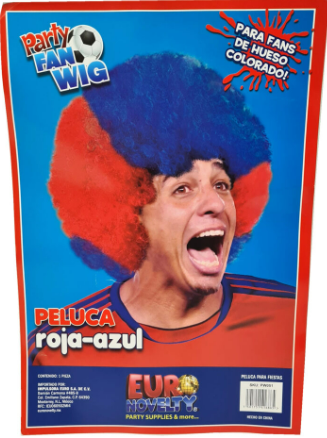 Peluca Afro Rojo-Negro C/1