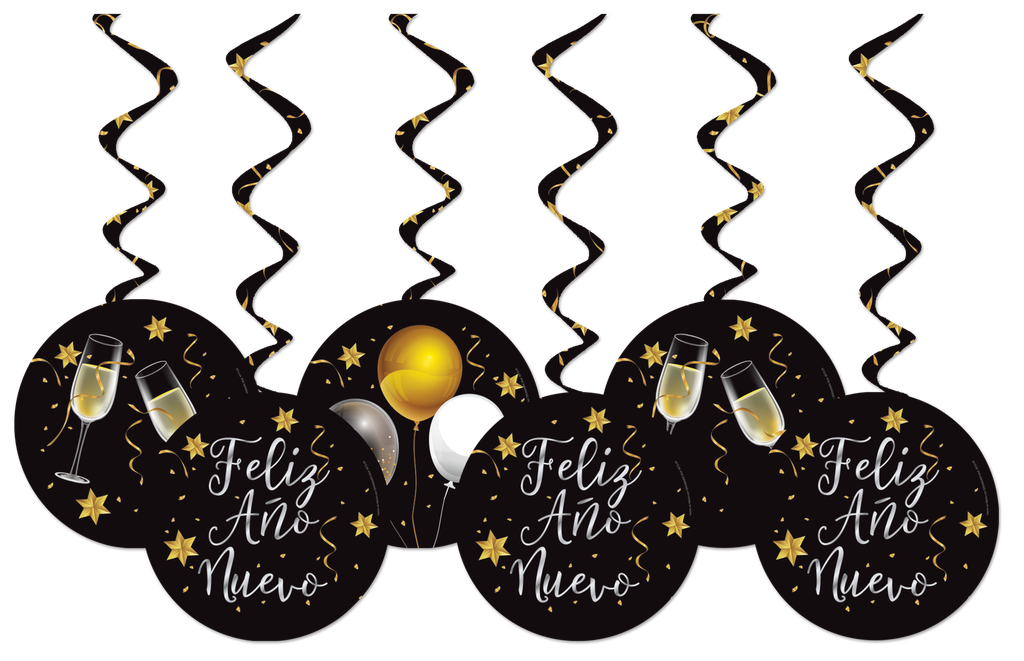 Decoracion Espiral Año Nuevo Circulos C/8