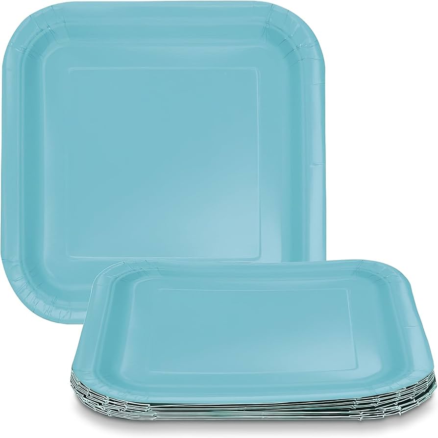 Plato 7" Cuadrado Azul Caribe C/16