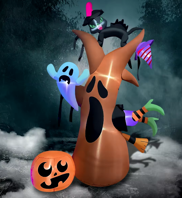 Inflable Arbol Con Fantasma & Gato C/1