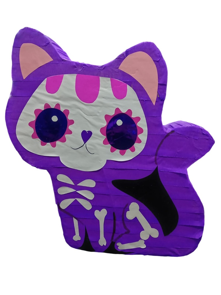 Piñata Tambor Gato Esqueleto C/1