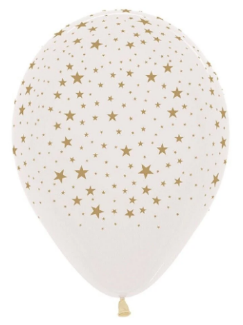 Globo 5" Latex Infinity Estrellas Doradas  C/1