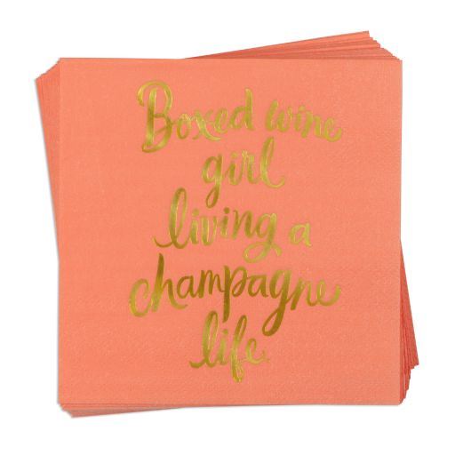 Servilleta Boxed Girl Wine Living a Champagne Life